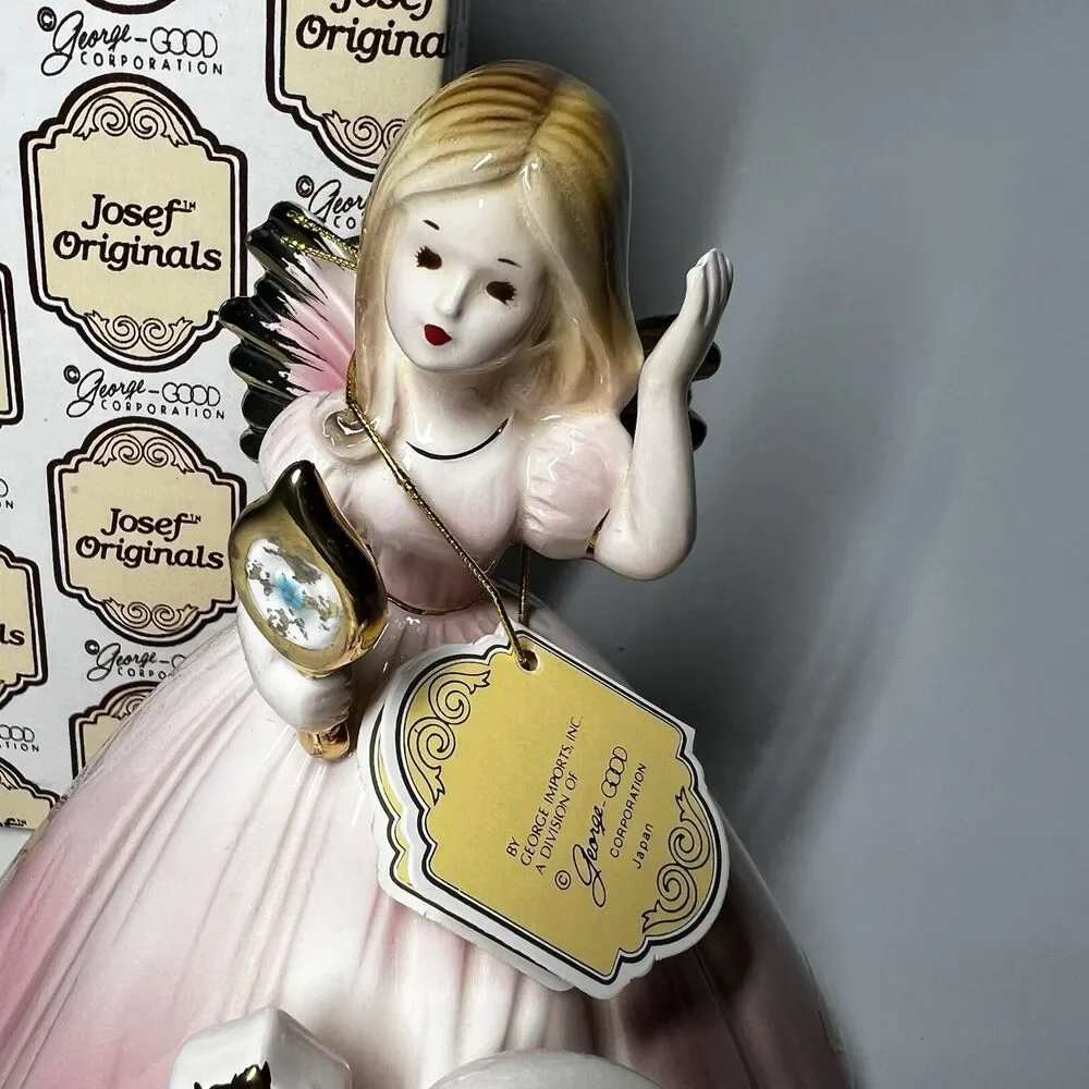 Vintage Josef Originals 12th Birthday Girl Angel Figurine with Box & Tag Vtg